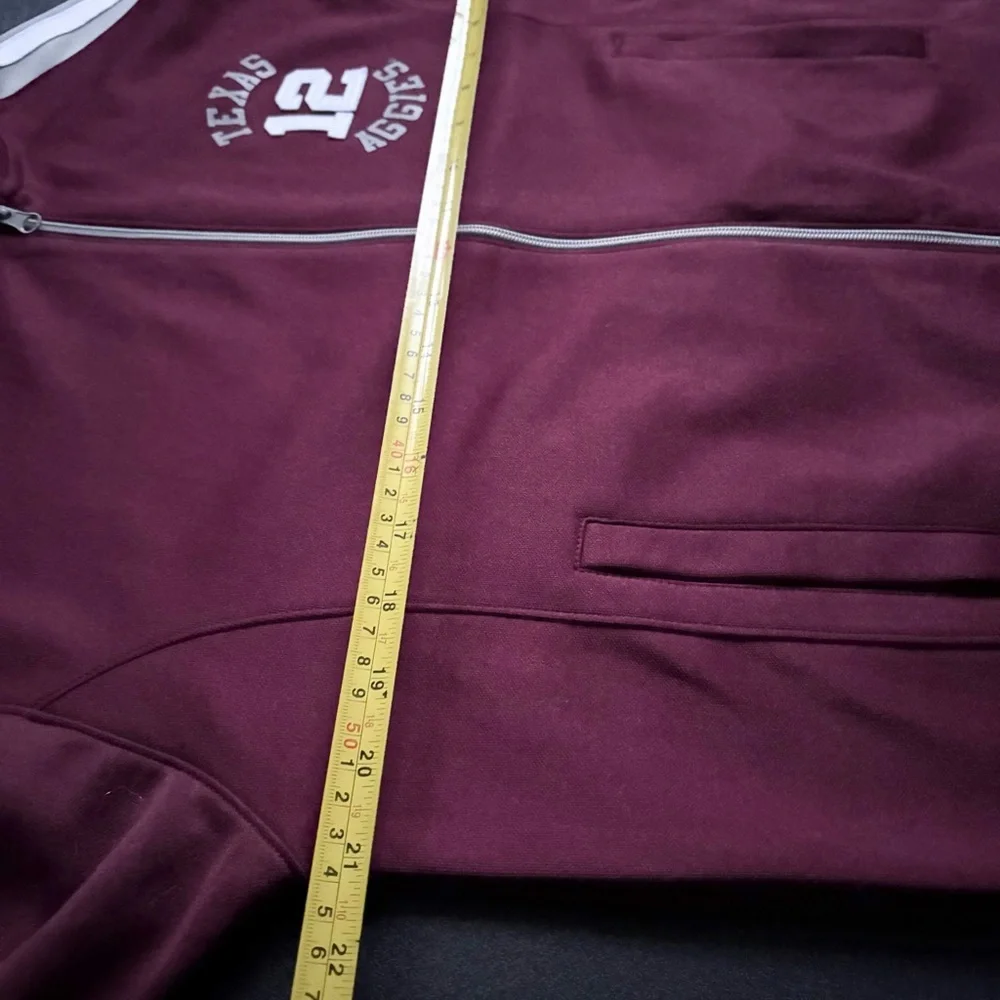 Vintage‎  Texas A&M Aggies adult small Full Zip Maroon track Jacket #12 varsity